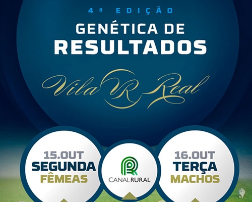 4º Genética de Resultados Vila Real - CATÁLOGO DE LOTES Acesse aqui !<BR /><BR />